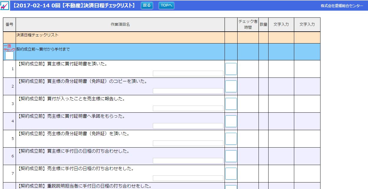 不動産 チェック リスト 情報共有